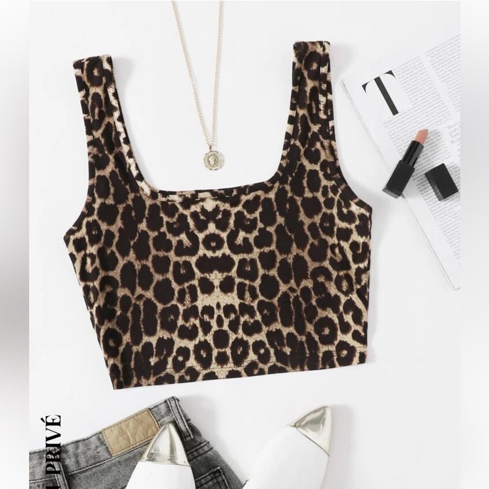 Shein Privé Plus Leopard Print Tank Top.